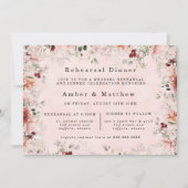 Terracotta Lente Herfst Bloemale Oefen Dinner Kaart (Voorkant)