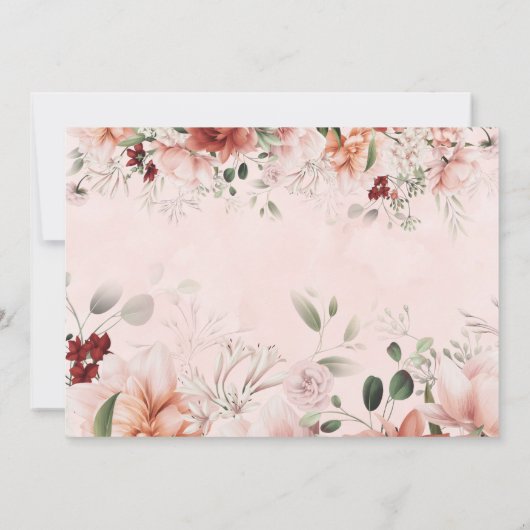 Terracotta Lente Herfst Bloemale Oefen Dinner Kaart (Achterkant)