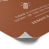 Terracotta Let Love Glow Wedding Glow Stick Sign Poster (Hoek)