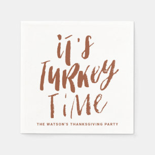 Terracotta Lettering Het is Turkije Tijd Thanksgiv Servet