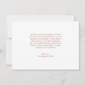 Terracotta Line Art Floral Elegante bruiloft Bedankkaart (Achterkant)