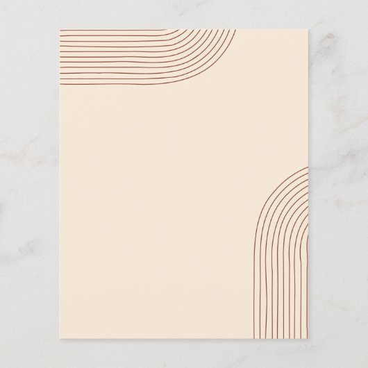 Terracotta Line Art Geometric Boho Budget Flyer (Achterkant)