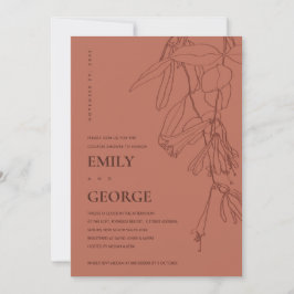 TERRACOTTA LINE DRAWING FLORA COUPLE SHOWER KAART