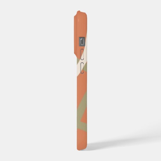 Terracotta Linework Pattern | Cream & Olive iPhone Hoesje (Linkerkant)