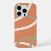 Terracotta Linework Pattern | Cream & Olive iPhone Hoesje (Achterkant)