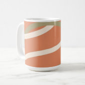 Terracotta Linework Pattern | Cream & Olive  Koffiemok (Voorkant links)