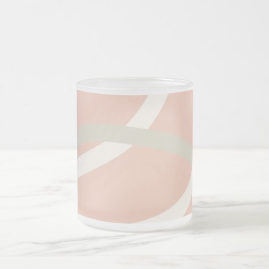 Terracotta Linework Pattern | Cream & Olive  Matglas Koffiemok (Center)