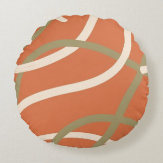 Terracotta Linework Pattern | Cream & Olive Rond Kussen