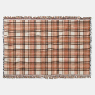 Terracotta Lodge Terracotta & Crème Tartan Plaid Deken