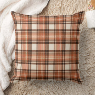 Terracotta Lodge Terracotta & Crème Tartan Plaid Kussen