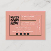 Terracotta Logo QR Code Social Media Contact Visitekaartje (Achterkant)