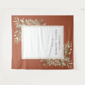 Terracotta Loof Bruidsfeest Foto Achtergrond Wandkleed (Voorkant (horizontaal))