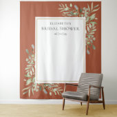 Terracotta Loof Bruidsfeest Foto Achtergrond Wandkleed (In situ)