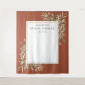 Terracotta Loof Bruidsfeest Foto Achtergrond Wandkleed (Voorkant)