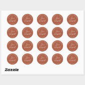 Terracotta Love Is Sweet Trouwgeschenk  Ronde Sticker (Vel)
