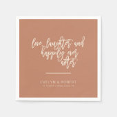 Terracotta Love Laughter and Gelukkig Ever After Servet (Voorkant)