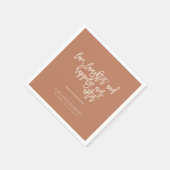 Terracotta Love Laughter and Gelukkig Ever After Servet (Hoek)