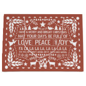 Terracotta Love Peace Joy papel picado Kerstmis Groot Cadeauzakje (Voorkant)