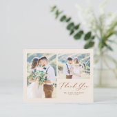 Terracotta Lovely Script Photo Collage Hartelijk d Briefkaart (Staand voorkant)