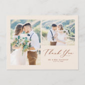 Terracotta Lovely Script Photo Collage Hartelijk d Briefkaart (Voorkant)