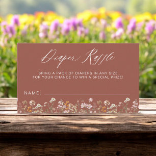 Terracotta Luier Raffle Wildflower Baby shower Informatiekaartje