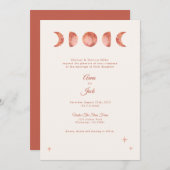 Terracotta Maan Fase Boho Huwelijksuitnodiging Kaart (Voorkant / Achterkant)