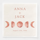 Terracotta Maan Fase Trouwdiner servetten (Voorkant)