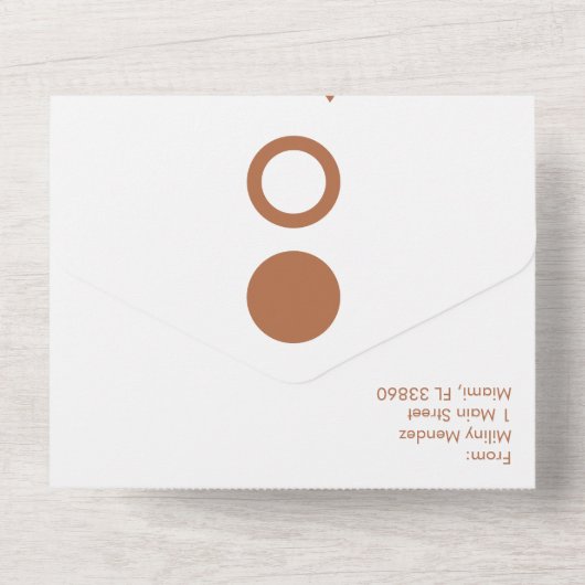 Terracotta Maan Fasen Vormen Bruiloft All In One Uitnodiging (Achterkant)