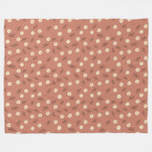Terracotta Madeliefjes Verspreid Modern Bloemendek Fleece Deken (Voorkant (Horizontaal))