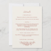 Terracotta Magnolia Elegante All-in-One bruiloft Kaart (Achterkant)