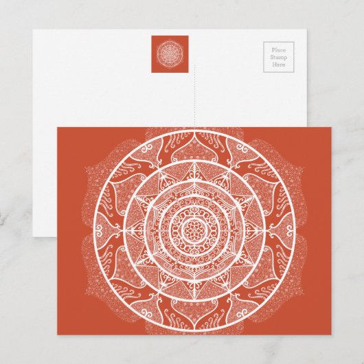 Terracotta Mandala Briefkaart (Voorkant / Achterkant)