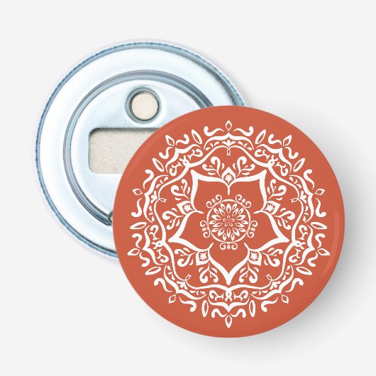 Terracotta Mandala Button Flesopener (Voorkant)