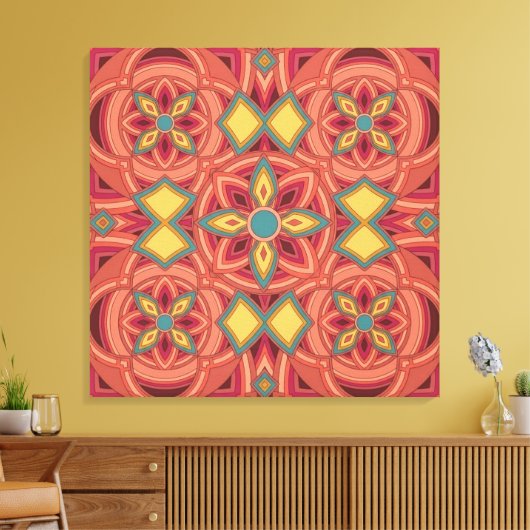 Terracotta Mandala Canvas Afdruk (Insitu (Woonkamer))