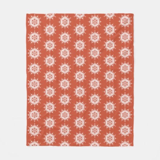 Terracotta Mandala Fleece Deken (Voorkant)