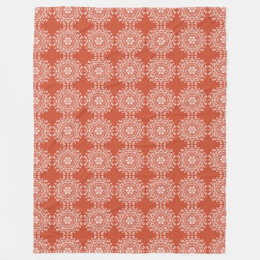 Terracotta Mandala Fleece Deken (Voorkant)