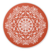 Terracotta Mandala Keramische Knop (Voorkant)