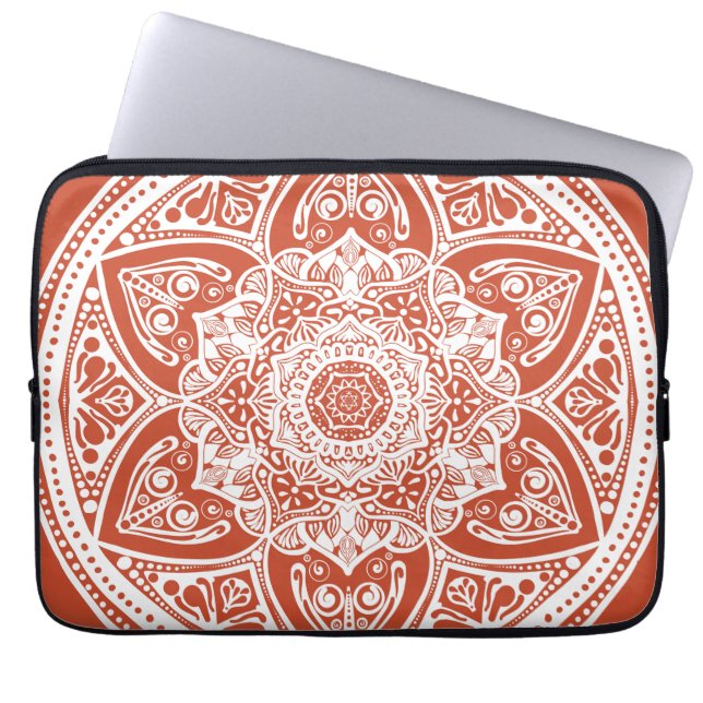 Terracotta Mandala Laptop Sleeve (Voorkant)