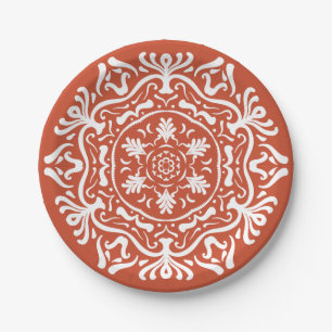 Terracotta Mandala Papieren Bordje