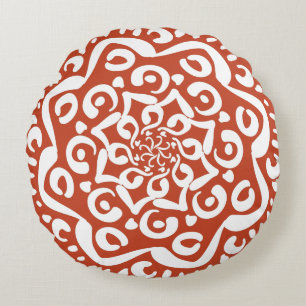 Terracotta Mandala Rond Kussen