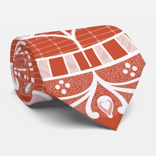 Terracotta Mandala Stropdas (Opgerold)