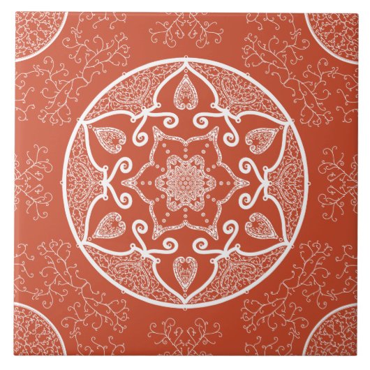 Terracotta Mandala Tegeltje (Voorkant)