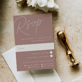 Terracotta | Manuscript Watermark Meal Choice RSVP Kaartje