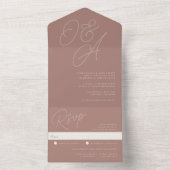 Terracotta | Manuscript Watermark Monogram Weddens All In One Uitnodiging (Binnen)