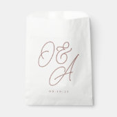 Terracotta | Manuscript Watermark Monogram Weddens Bedankzakje (Voorkant)