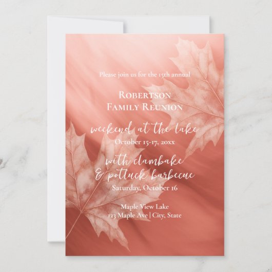 Terracotta Maple verlaat familiereünie herfst Kaart (Voorkant)