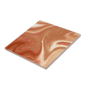 Terracotta Marble Abstract Fluid Pattern Tegeltje (Zijkant)