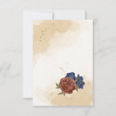 terracotta marine blauw bloemengroen bruiloft bedankkaart (Achterkant)