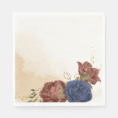 terracotta marine blauw bloemengroen bruiloft servet (Voorkant)