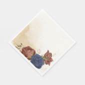 terracotta marine blauw bloemengroen bruiloft servet (Hoek)