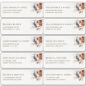 Terracotta Marine Blauw Gast Naam Adres Sticker (Voorkant)